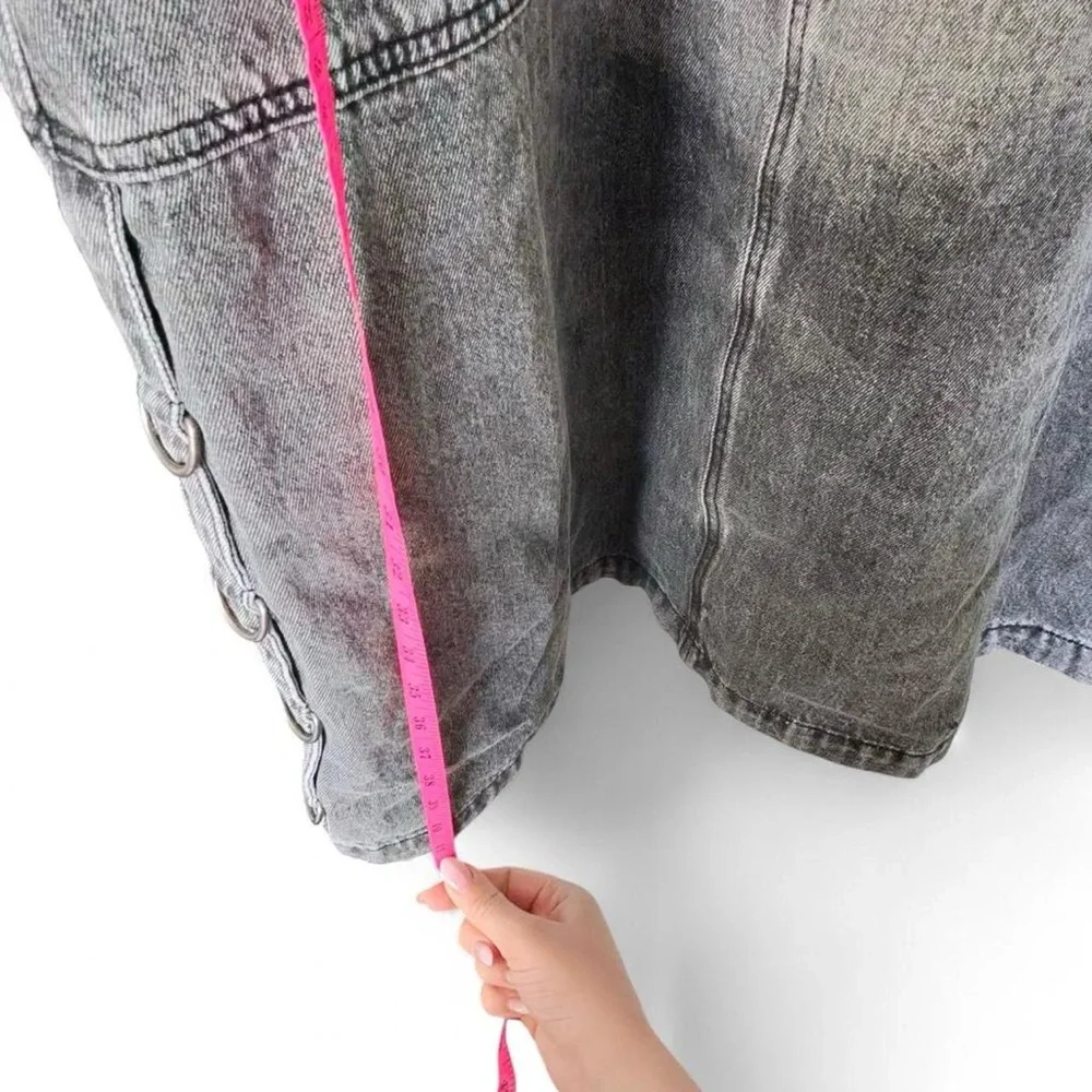 Dolls Kill Current Mood Popularity Explained 2-Way Denim Maxi Skirt NWT Large - Picture 3 of 8